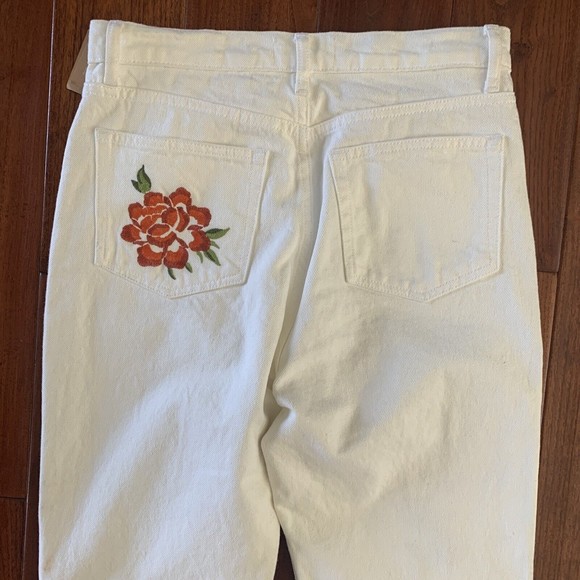 Reformation Cynthia High Rise Straight Flora Embroidered Jeans size 28 NWT $198 - Picture 7 of 9